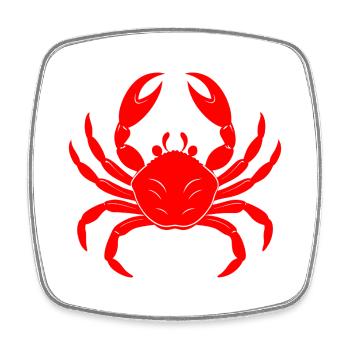 Crabe - Magnet carré - blanc - Devant