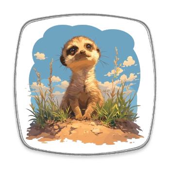 Meerkat Erdmännchen - Viereckiger Kühlschrankmagnet - Weiß - Vorne