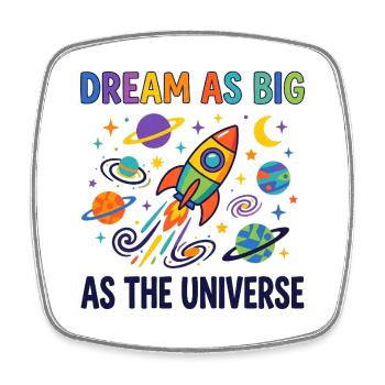 Rêvez aussi grand que l’univers Kids Space - Magnet carré - blanc - Devant