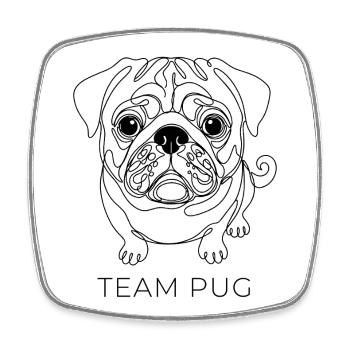 Équipe Pug One Line Art Pug Dog - Magnet carré - blanc - Devant