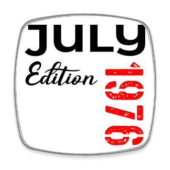 50. Geburtstag Juli 1976 - Viereckiger Kühlschrankmagnet - Weiß - Vorne