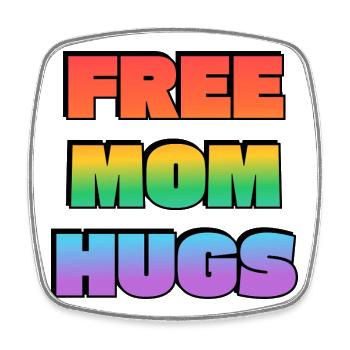 Free Mom Hugs Rainbow Gradient - Square fridge magnet - white - Front