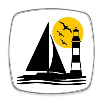 Voile - Magnet carré - blanc - Devant
