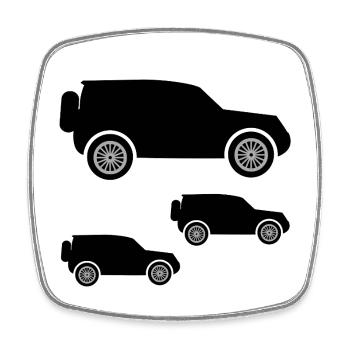Autos - Viereckiger Kühlschrankmagnet - Weiß - Vorne