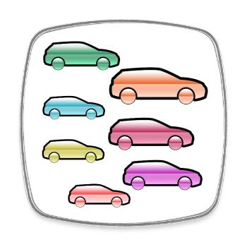 Autos - Viereckiger Kühlschrankmagnet - Weiß - Vorne