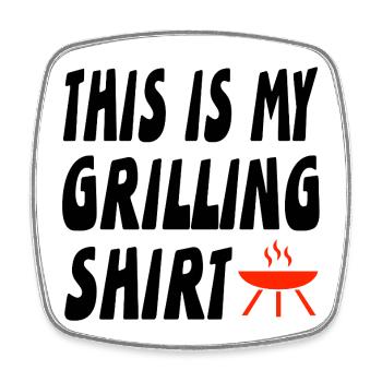 Grill - Square fridge magnet - white - Front