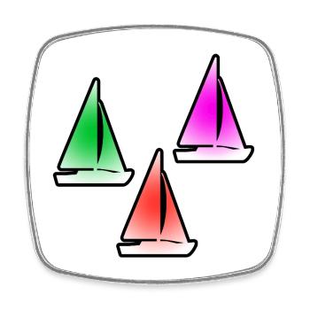 Sail - Square fridge magnet - white - Front