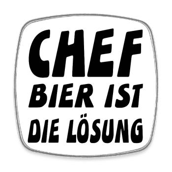 Chef - Viereckiger Kühlschrankmagnet - Weiß - Vorne