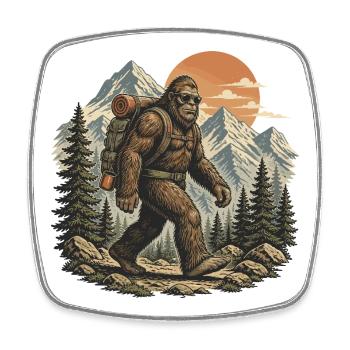 Bigfoot Mountain Hikers - Square fridge magnet - white - Front