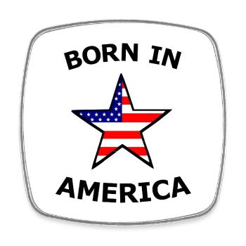 Stern mit US Flaggenmotiv - Viereckiger Kühlschrankmagnet - Weiß - Vorne