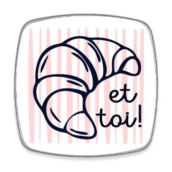 Crescent and you - Square fridge magnet - white - Front
