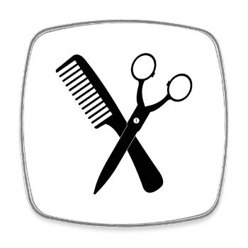 Crossed Scissors - Square fridge magnet - white - Front