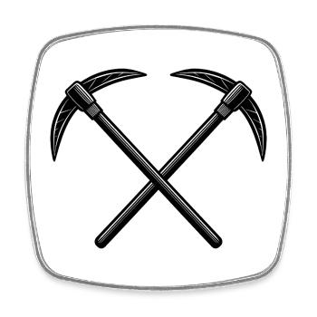 Cross Pickaxes - Square fridge magnet - white - Front