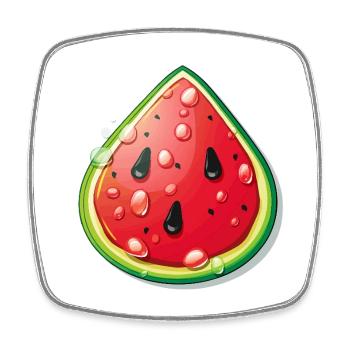 Watermelon Slice Cartoon - Square fridge magnet - white - Front