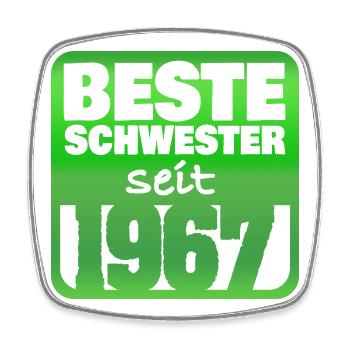 1967 - Viereckiger Kühlschrankmagnet - Weiß - Vorne