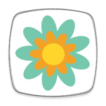 70er Jahre Blume Muster Hippie Geschenk - Viereckiger Kühlschrankmagnet - Weiß - Vorne