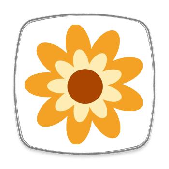 70er Jahre Retro Blume Blüte Geschenk Hippie Musik - Viereckiger Kühlschrankmagnet - Weiß - Vorne