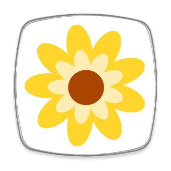 70s Flower Pattern Hippie Gift - Square fridge magnet - white - Front