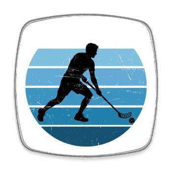 Die Floorballspieler und Floorball passen zusammen - Viereckiger Kühlschrankmagnet - Weiß - Vorne