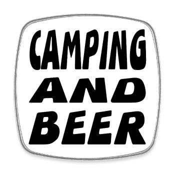 Camping - Viereckiger Kühlschrankmagnet - Weiß - Vorne