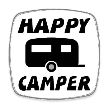 Camper - Viereckiger Kühlschrankmagnet - Weiß - Vorne