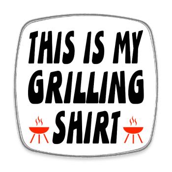 Grill - Square fridge magnet - white - Front
