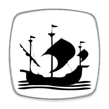 Voile - Magnet carré - blanc - Devant