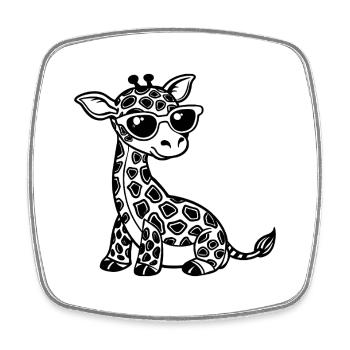 Cute baby giraffes - Square fridge magnet - white - Front