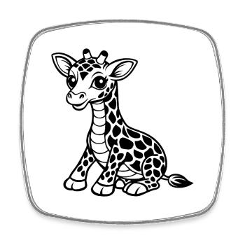 Cute baby giraffes - Square fridge magnet - white - Front