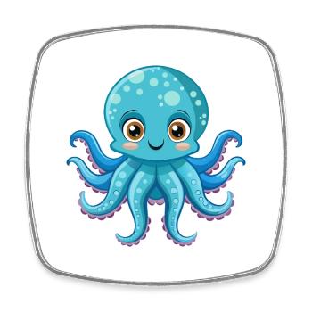 Süßer Oktopus - Viereckiger Kühlschrankmagnet - Weiß - Vorne
