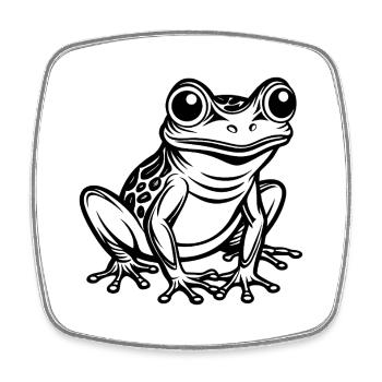 Cute frog - Square fridge magnet - white - Front