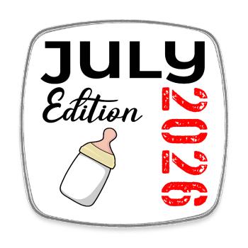 Naissance du bébé juillet 2026 - Magnet carré - blanc - Devant