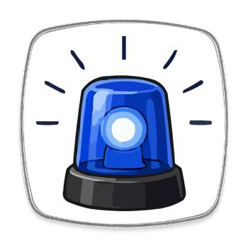 Blue Alarm Light Cartoon - Square fridge magnet - white - Front
