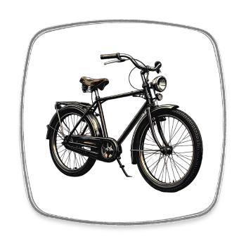 Silhouette de vélo urbain vintage - Magnet carré - blanc - Devant