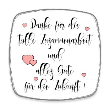 Abschied Kollegen - Danke Zusammenarbeit - Viereckiger Kühlschrankmagnet - Weiß - Vorne