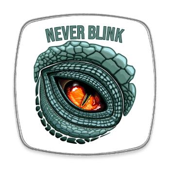 Primal Predator Eye - NEVER BLINK - Square fridge magnet - white - Front