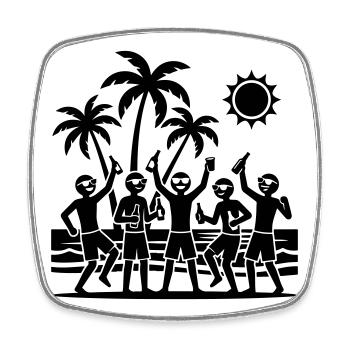 Holiday Party Team - Square fridge magnet - white - Front