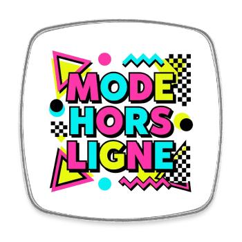 Tshirt. Mode Hors Ligne Introverti Rétro 90s - Magnet carré - blanc - Devant
