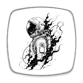 Astronaut between stardust and eternity - Square fridge magnet - white - Front