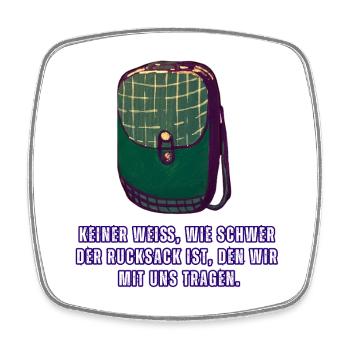 Rucksack - Viereckiger Kühlschrankmagnet - Weiß - Vorne