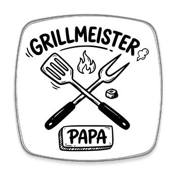 Grillmeister Papa Vatertag Grillen Männer - Viereckiger Kühlschrankmagnet - Weiß - Vorne
