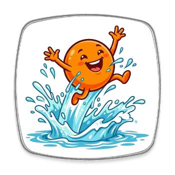 Vacances à la piscine à l’ambiance orange Orange Summer Vacation Ladies - Magnet carré - blanc - Devant