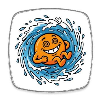 Vacances à la piscine à l’ambiance orange Orange Summer Vacation Ladies - Magnet carré - blanc - Devant