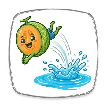 Éclaboussures de pastèque, ambiances de piscine d’été, mesdames - Magnet carré - blanc - Devant