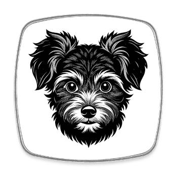 Cute Yorkiepoo - Square fridge magnet - white - Front
