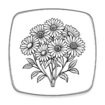 Daisy Bouquet - Square fridge magnet - white - Front
