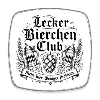 Lecker Bierchen Club Mehr Bier Weniger Probleme - Viereckiger Kühlschrankmagnet - Weiß - Vorne