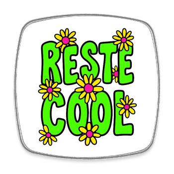 Tshirt Reste Cool Rétro 90s Marguerite - Magnet carré - blanc - Devant