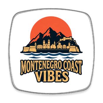 Montenegro Travel Balkans Adriatic Coast Mountains - Square fridge magnet - white - Front