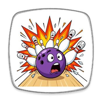 Bowling zerstört Bowling Bowling - Viereckiger Kühlschrankmagnet - Weiß - Vorne